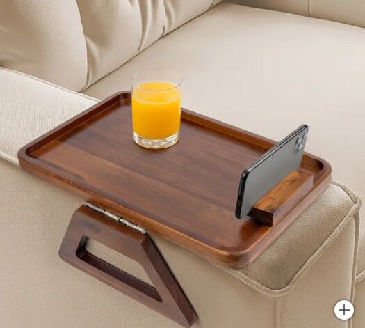 Smart Design Acacia Sofa Arm Tray 1759376 #100612