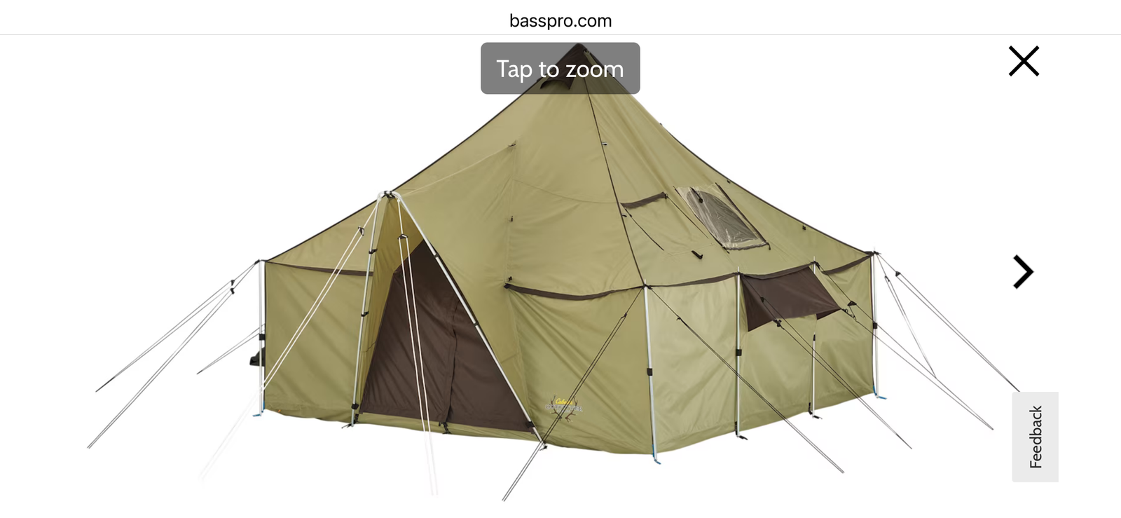 Cabela’s Alaina’s 2 12’x12’ tent plus cylinder stove, pipes and cart. NEW