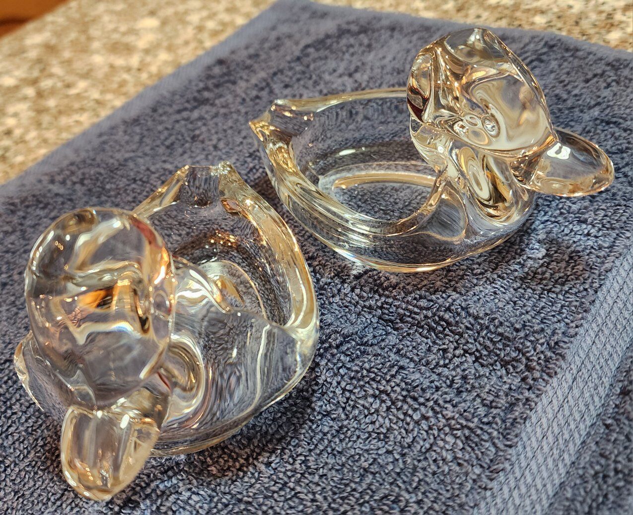 Vintage Duncan Miller Glass Duck Ashtrays