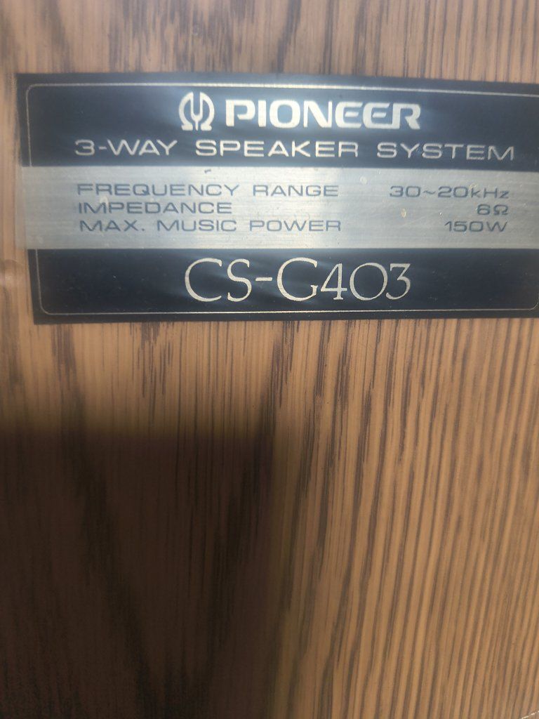 Pioneer CS-G403 3-Way Speaker System 150W 6 Ohm Vintage Floor Speaker pair