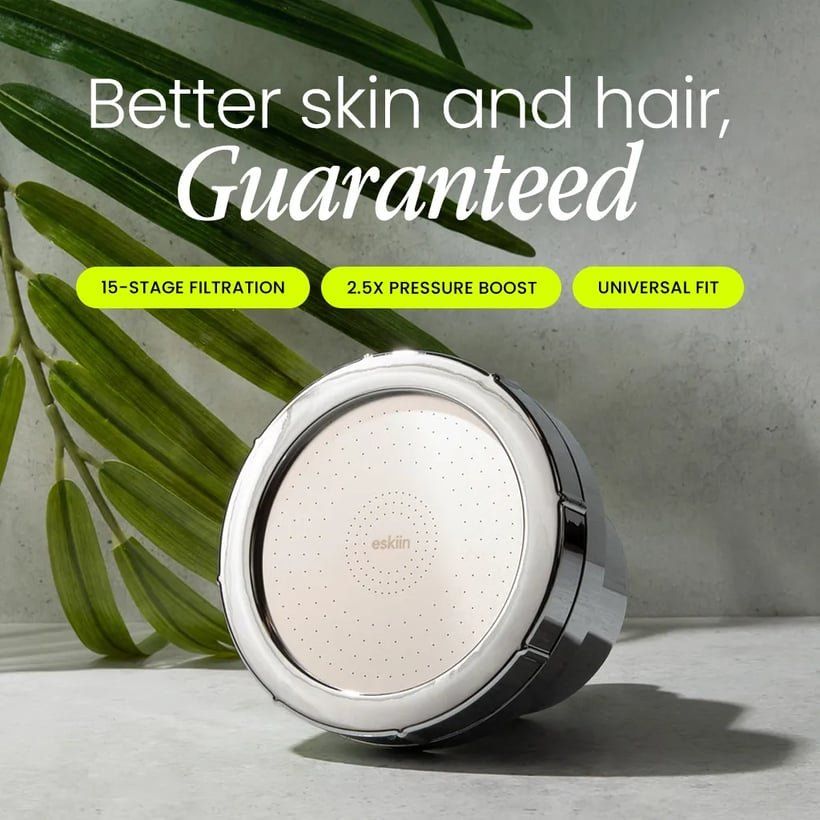 NEW! Set of Two (2) Eskiin Showerheads, Chrome