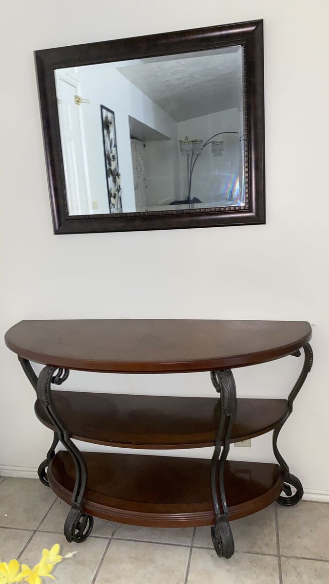 Console/end table with mirror