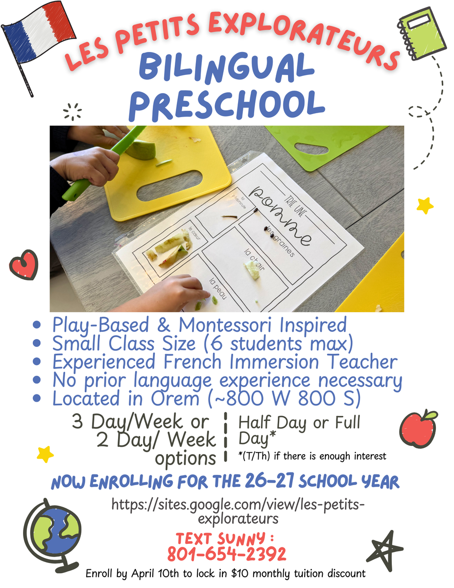 In-home preschool in Orem near UVU