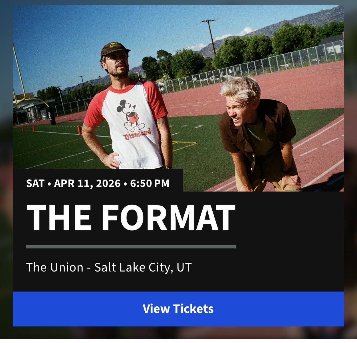 The Format At The Union 4/11 2 Tickets