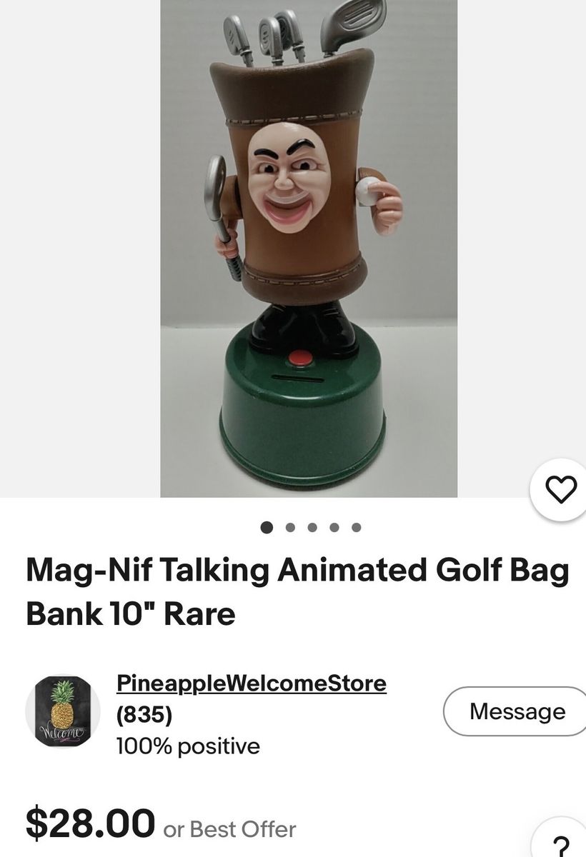 Mag-Nif Talking Animated Golf Bag Bank