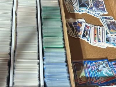 Box of 90’s era baseball cards