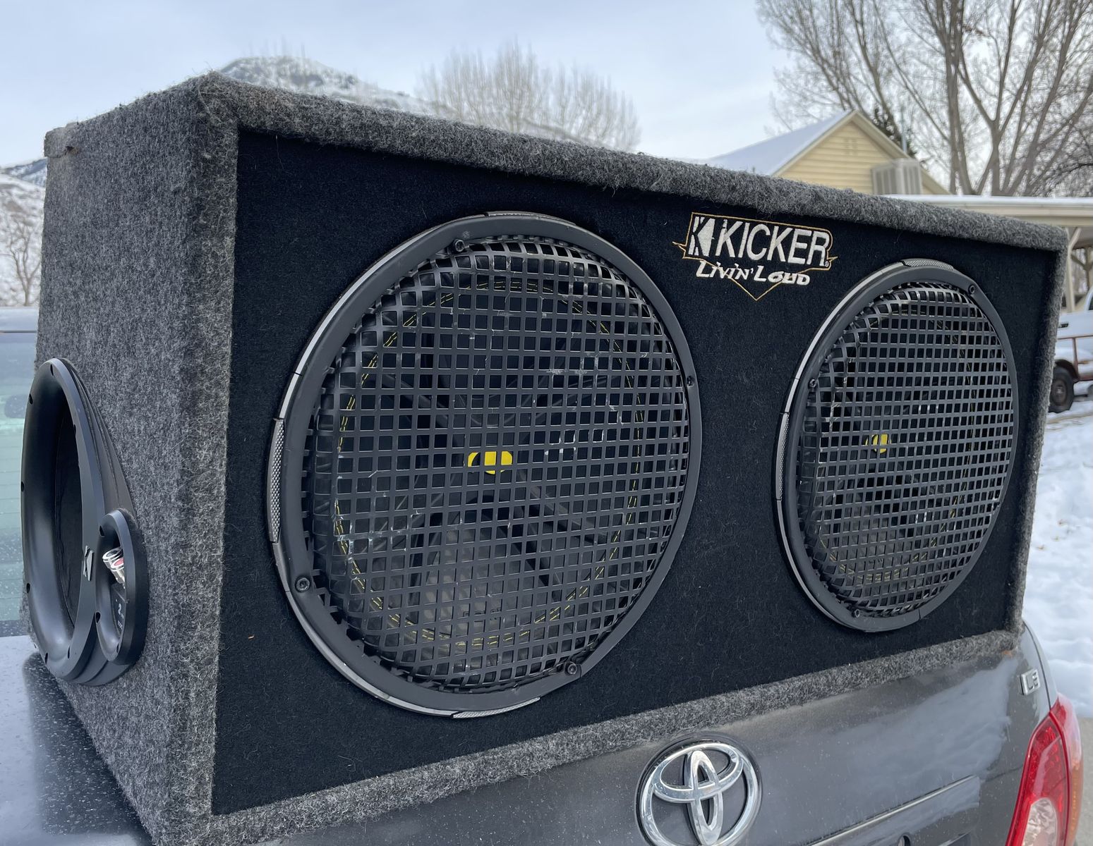 Dual 12” Kicker Comp Subwoofers in Ported Box