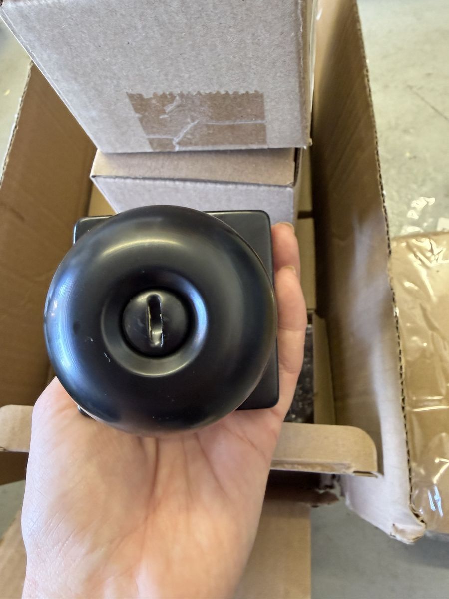 Black Door Knob Hardware and Hinges Set