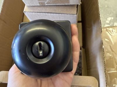 Black Door Knob Hardware and Hinges Set