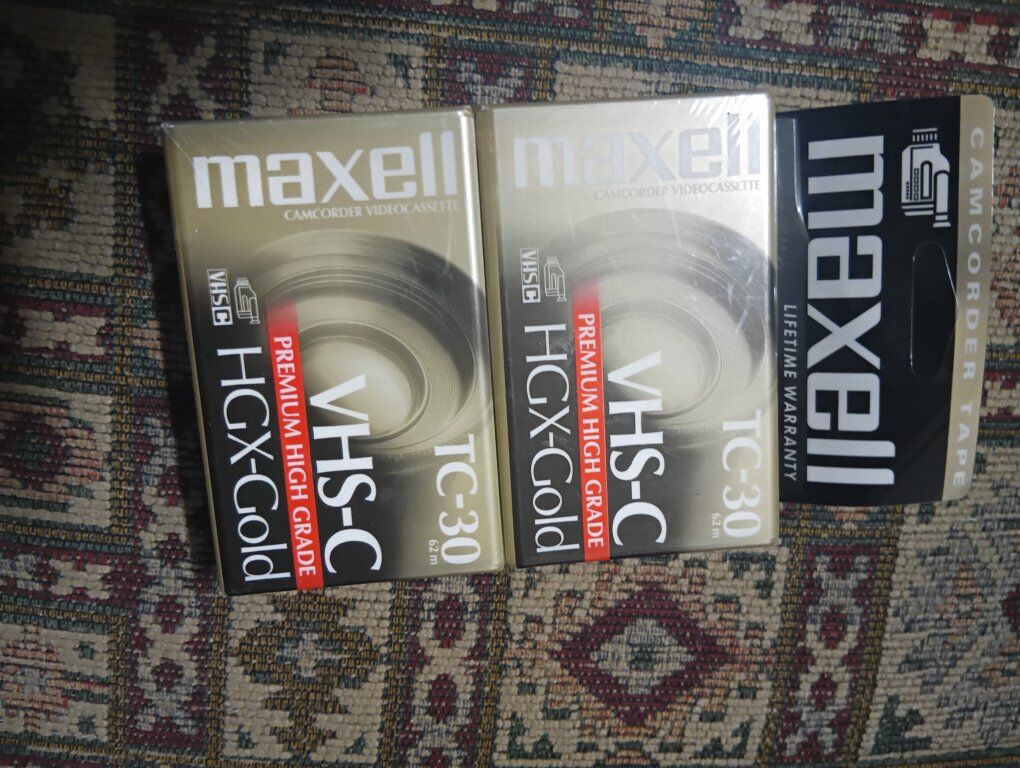 Maxell VHS-C TC-30 HGX Gold Tapes New!