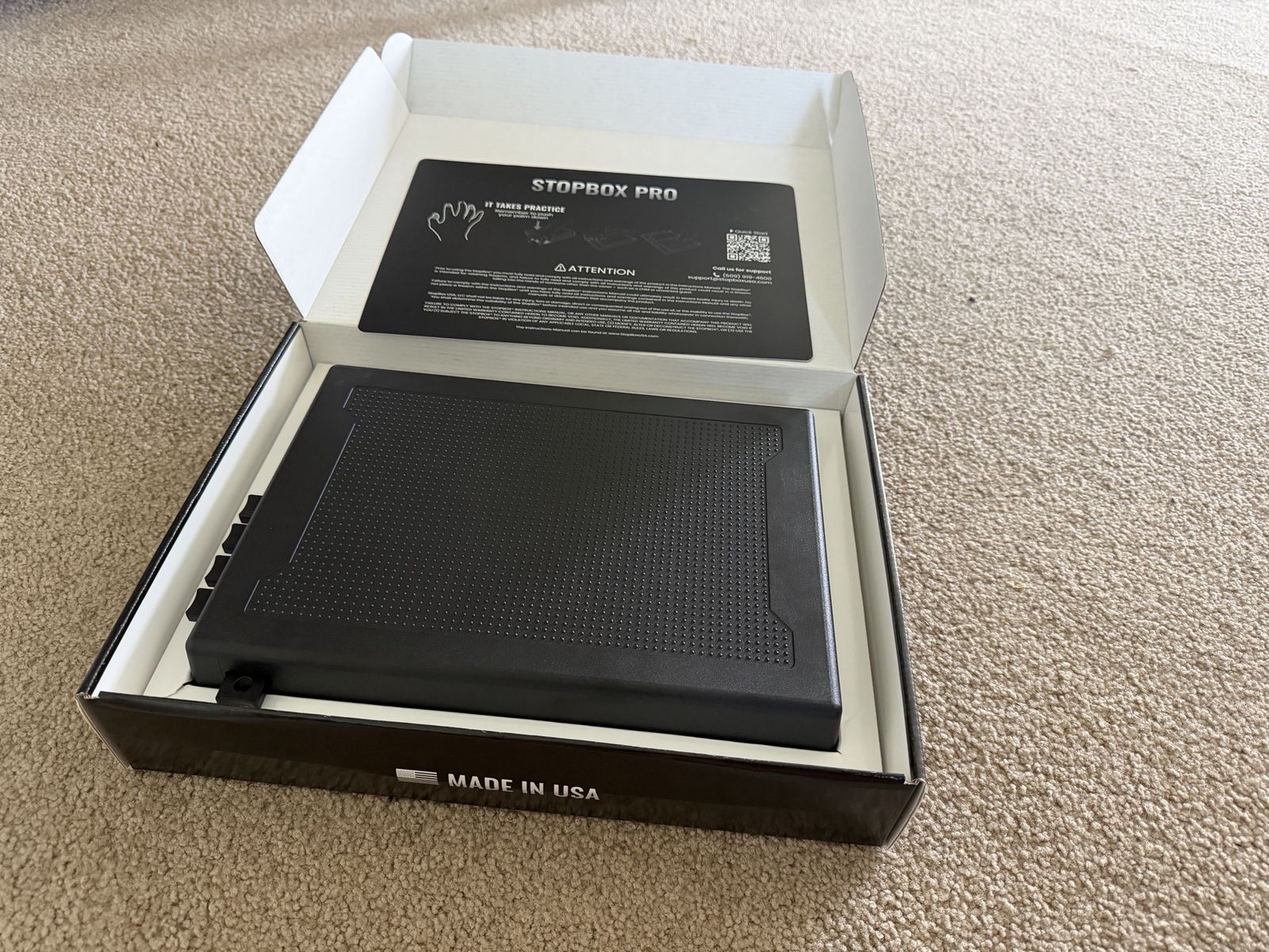 StopBox Pro Quick-Access Handgun Retention Safe in Original Box
