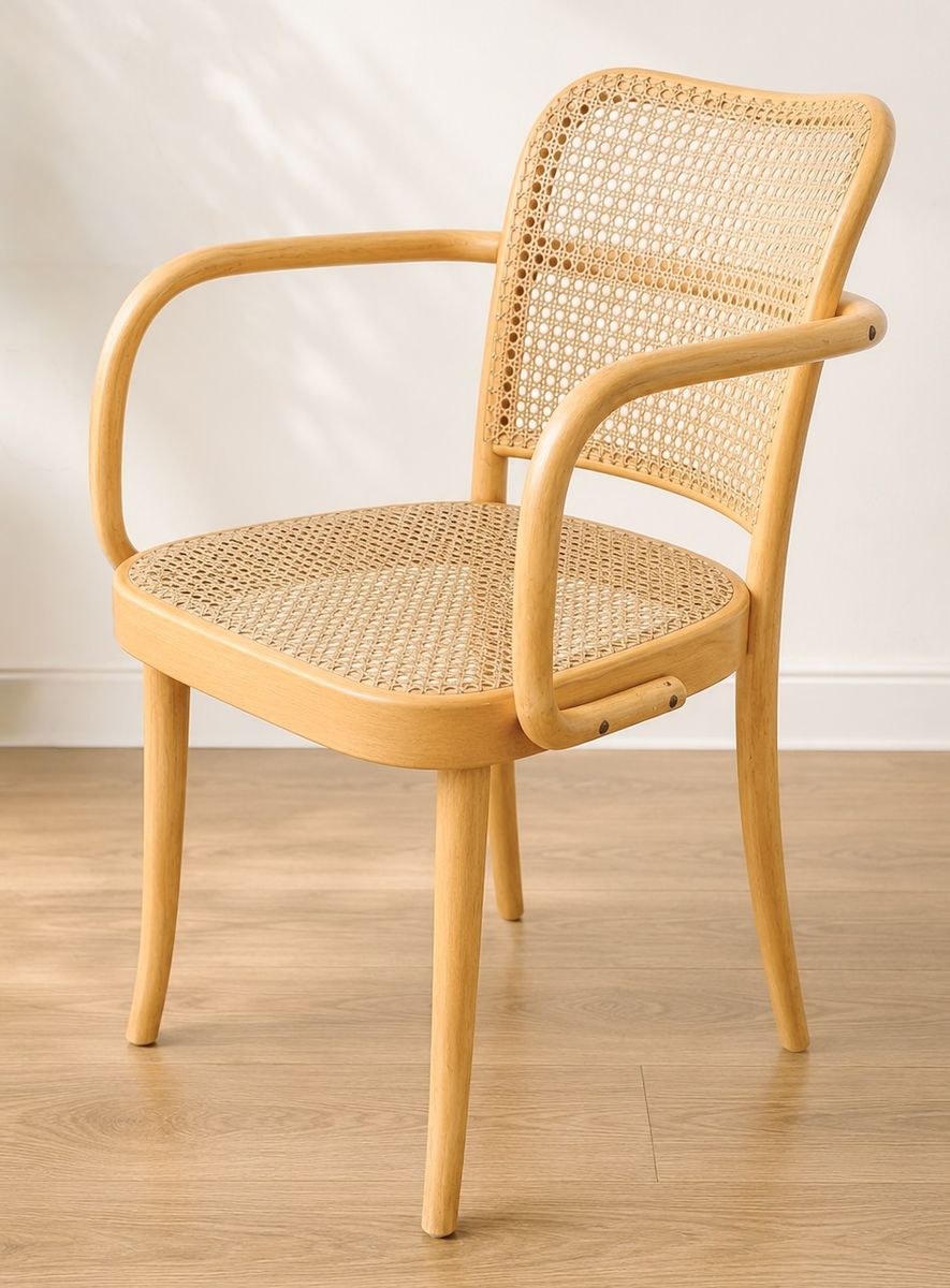 Vintage Czech Bentwood Cane Armchair | Josef Hoffmann Design | Czechoslovakia