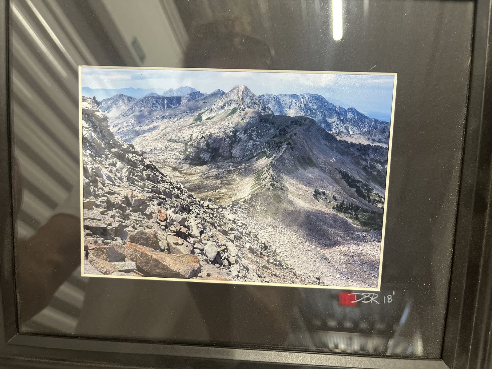 Framed Mountain Landscape Photo - Signed 'DBR 18' - alpine Ridge, Wasatch Mountains, Utah