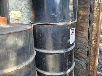 Used Metal Barrels / Industrial Drums - Multiple Available old 55 gallon fuel drums