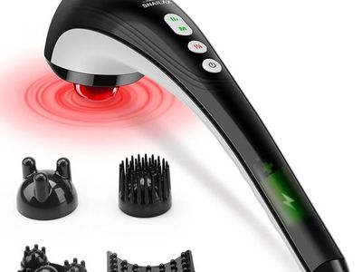 Snailax Cordless Handheld Percussion Massager with Heat and Attachments