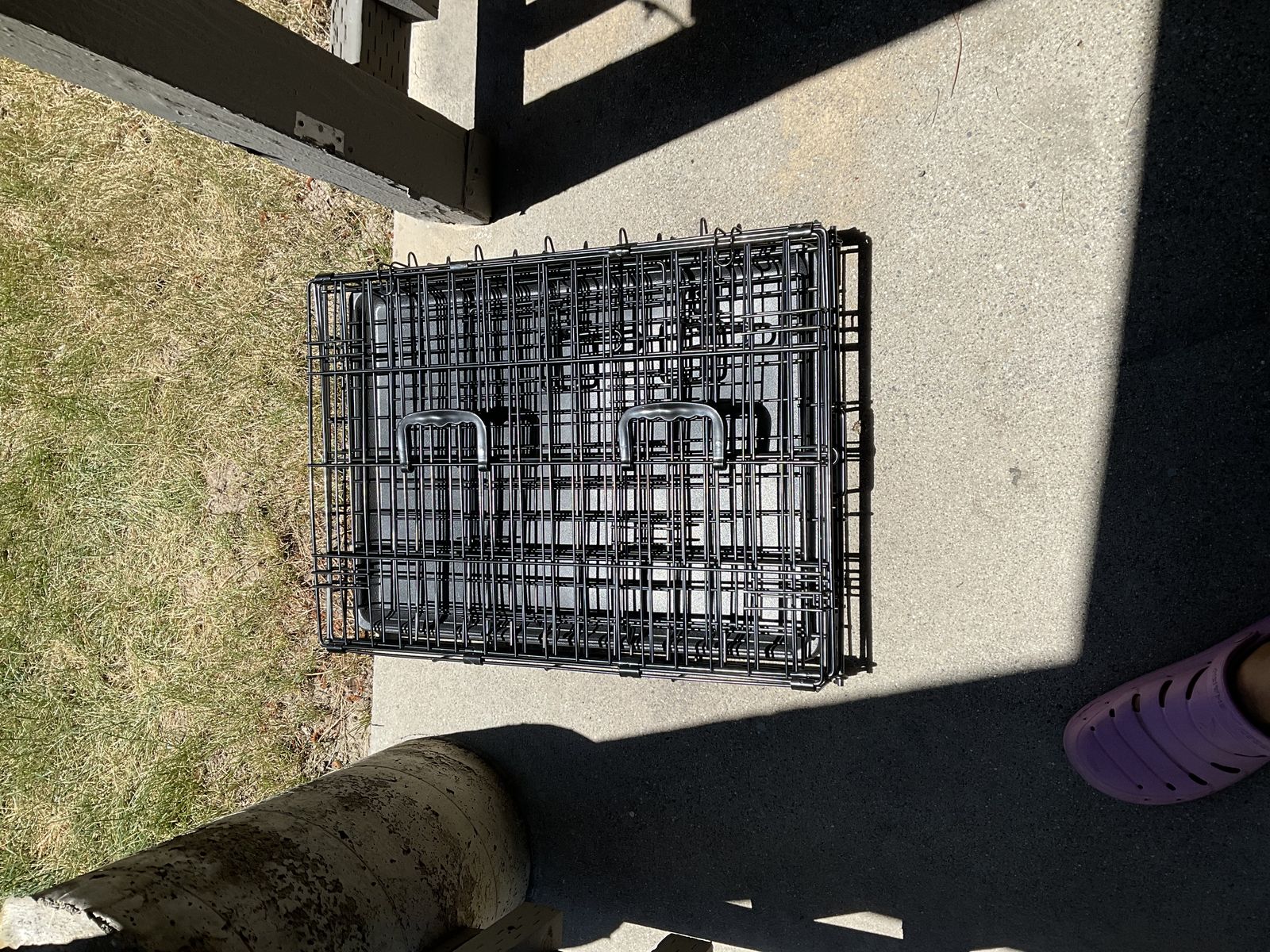 Folding Wire Dog Crate Pet Carrier with Removable Tray - Small