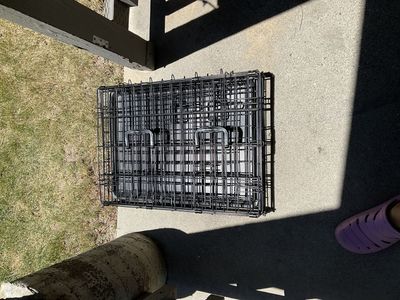 Folding Wire Dog Crate Pet Carrier with Removable Tray - Small