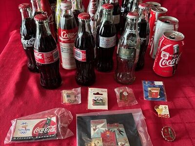 Coca Cola Olympic Memorabilia (Pins, Bottles, Cans)