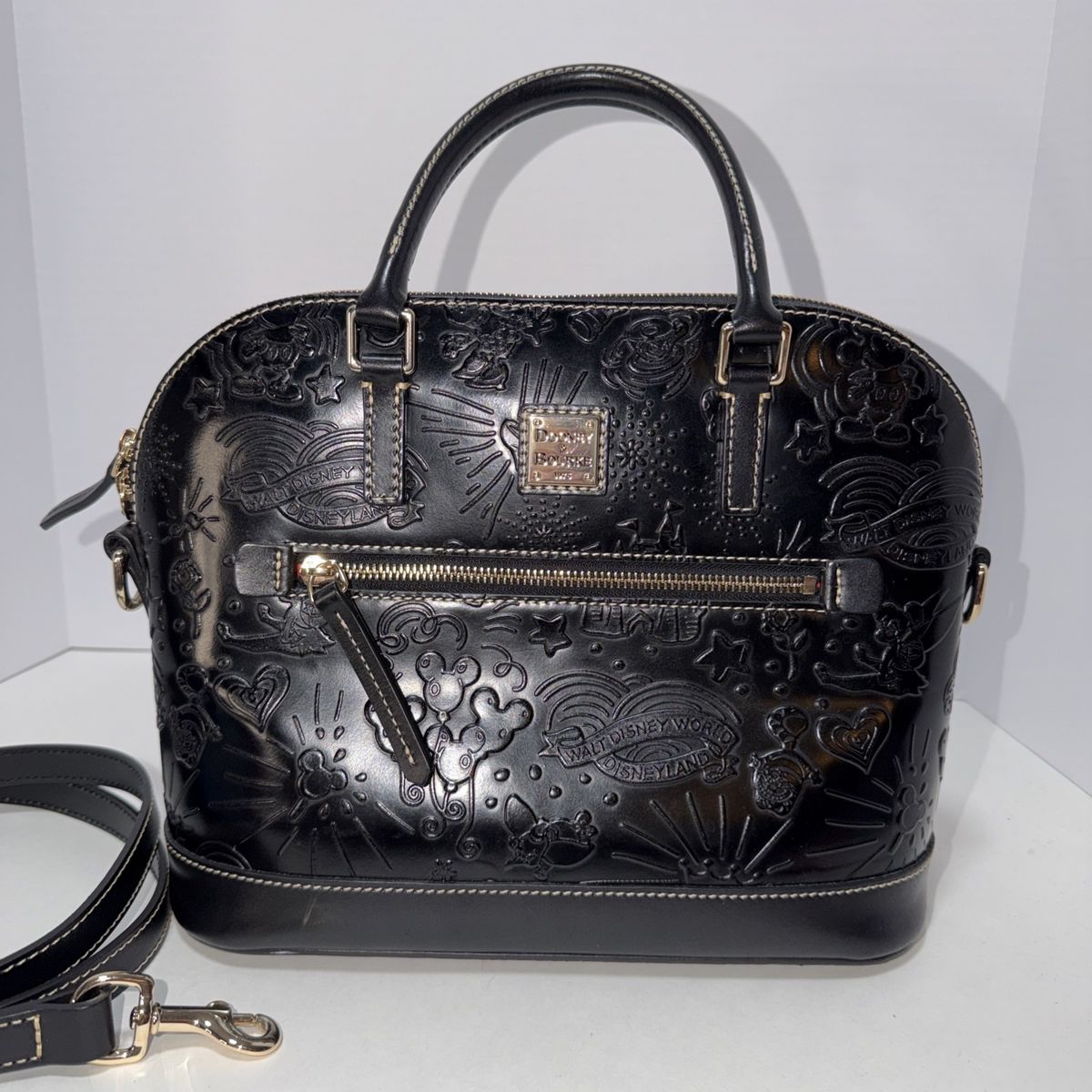 Dooney & Bourke Disney Black Patent Leather Satchel Crossbody Bag