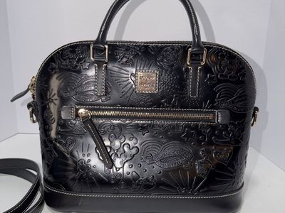 Dooney & Bourke Disney Black Patent Leather Satchel Crossbody Bag