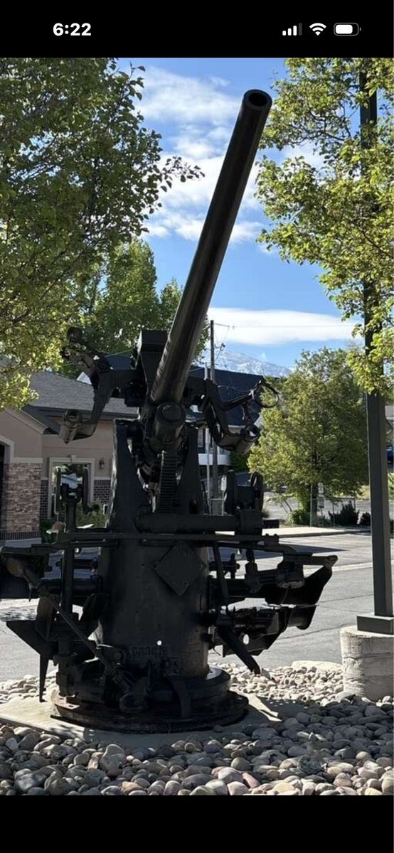 Vintage Military Artillery Anti-Aircraft Cannon Display Piece