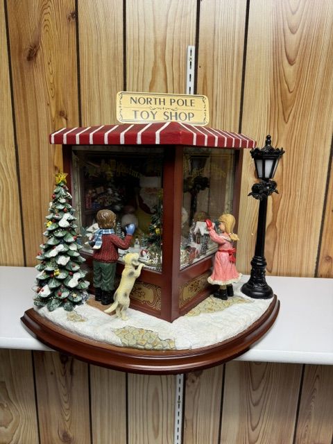 Roman North Pole Toy Shop Christmas Village Scene Figurine