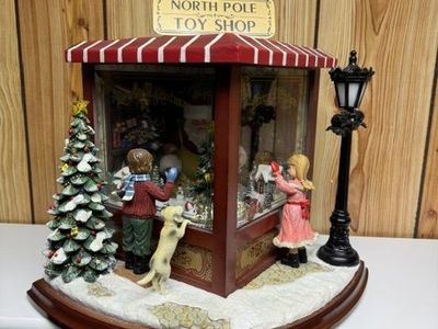 Roman North Pole Toy Shop Christmas Village Scene Figurine
