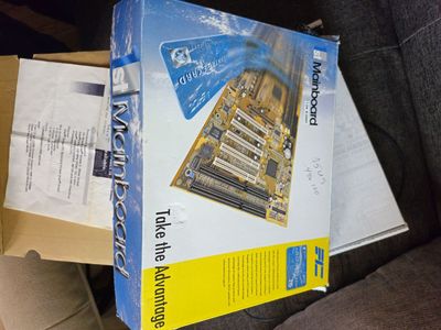 RARE Vintage Asus PVI-486AP4 Motherboard w/ Intel DX4-100MHz CPU, Half-Baby AT Form Factor, Original Box