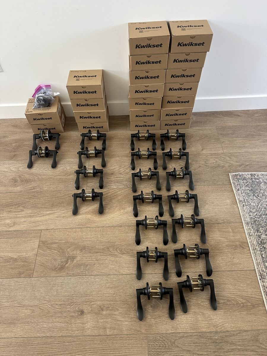 Schlage Matte Black Door Hardware Set - 20 Handles + Deadbolt - Whole House