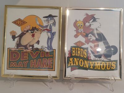 1994 Vintage Looney Tunes Framed Print Art