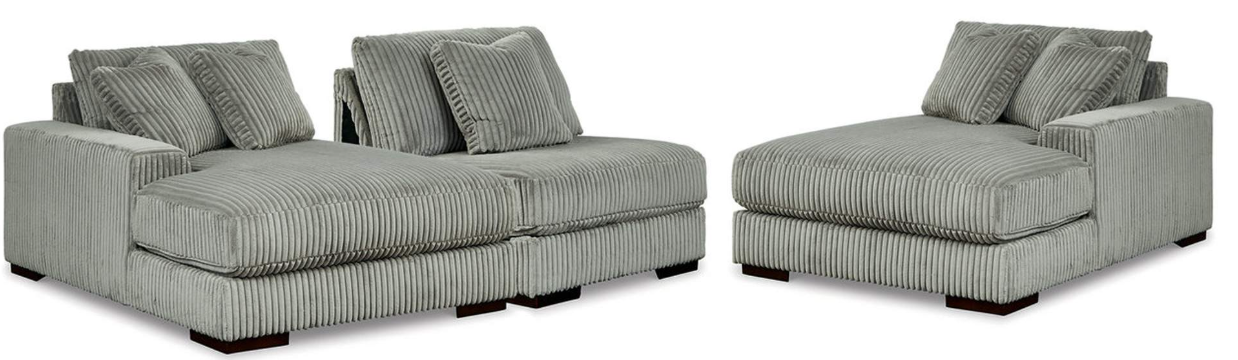Lindyn 3-Piece Sectional Sofa with Double Chaise- Living Room Furniture - Action Home Furniture