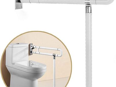 New - Grab Bars for Bathroom, Foldable Stainless Toilet Grab Bar with Textured Grip, Flip Up