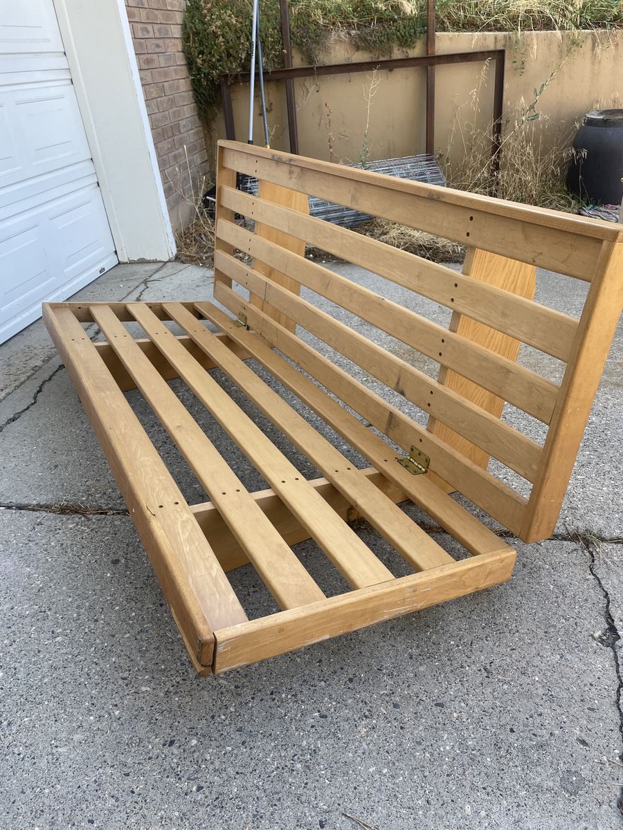 Wooden Futon Frame Slatted Design