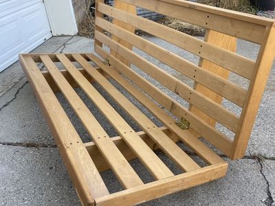 Wooden Futon Frame Slatted Design