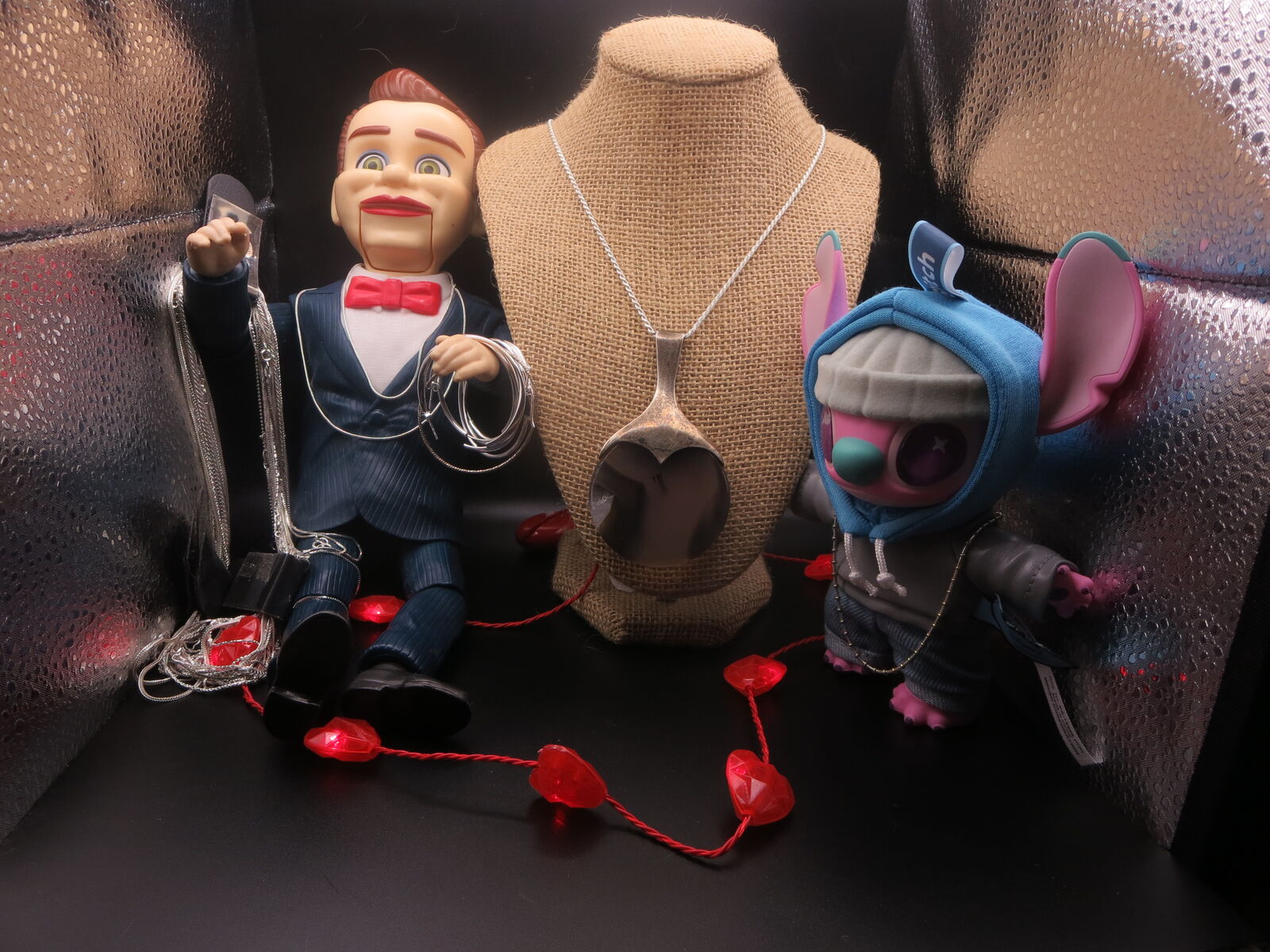 Sterling Silver large banned agate pendant 2 ounces with 23" rope necklace