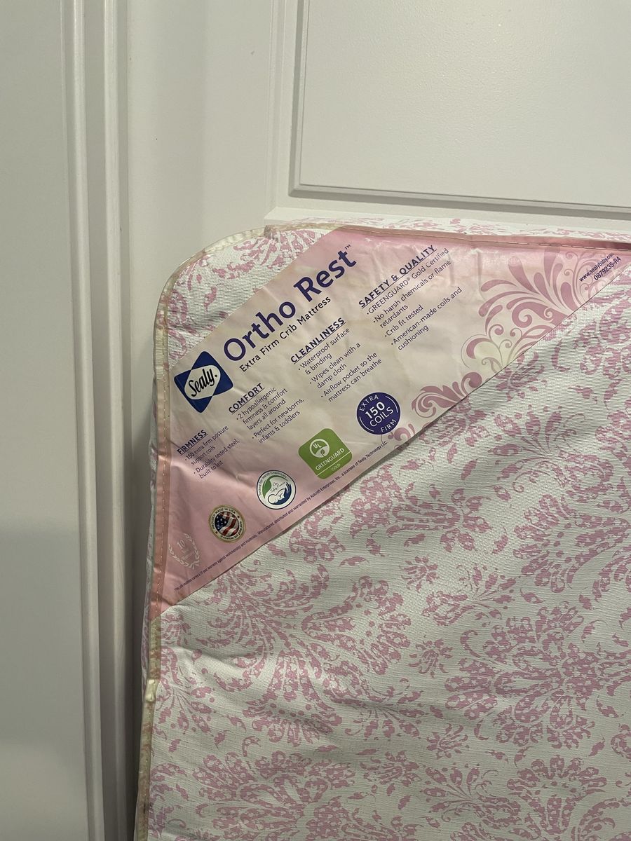 Sealy Ortho Rest Extra Firm Baby Crib and Toddler Mattress 150 Coils Waterproof