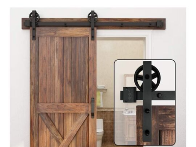 6 Foot Barn Door Hardware NEW Track Rails Rustic Metal