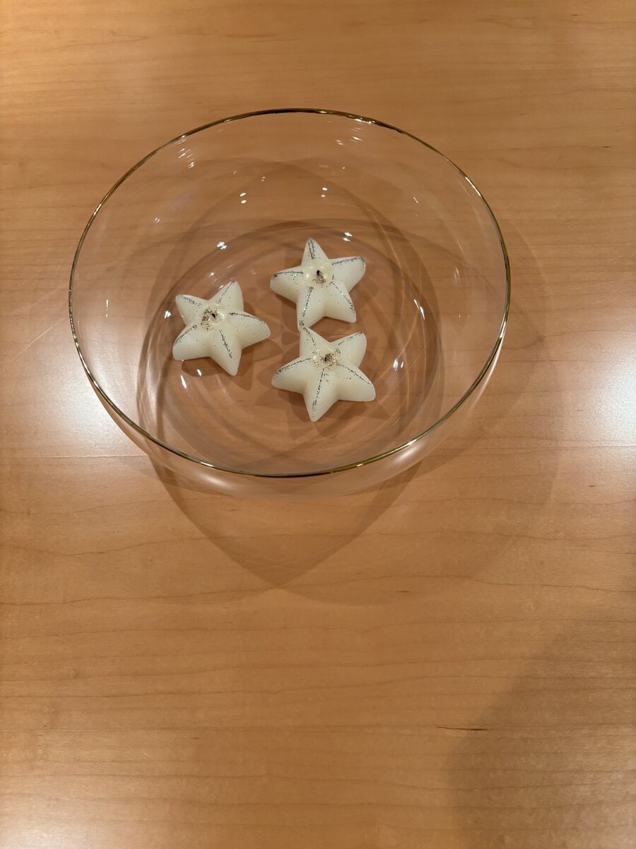 Holiday Glass Bowl with Three Floating Candles