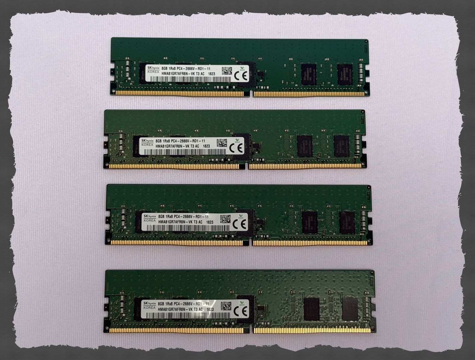 RAM 32 GB (x4) SK Hynix 8GB PC4-21300 DDR4-2666MHz Registered ECC CL19 288-Pin DIMM 1.2V Single Rank Memory Module