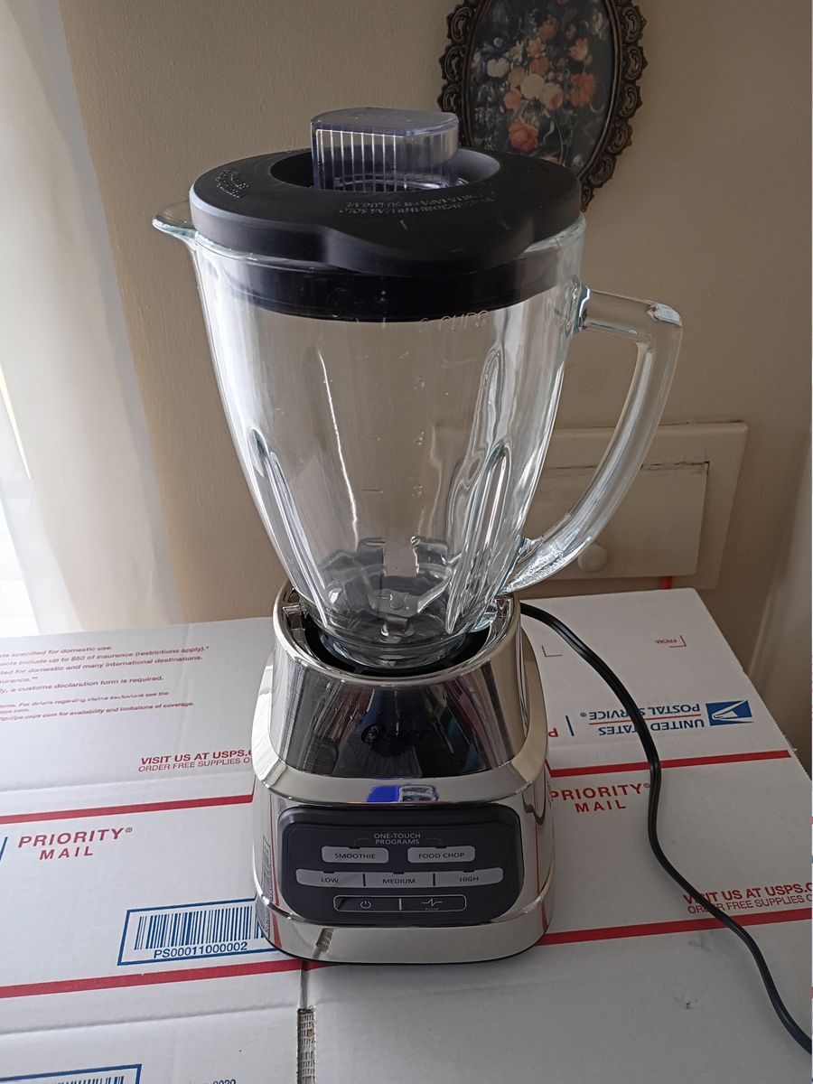 Oster One-Touch Blender Auto-Programs and 6-Cup Boroclass Glass Jar NEW