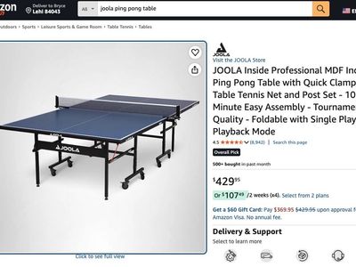 JOOLA 15 mm Inside Professional Indoor Ping Pong Table wth paddles and balls