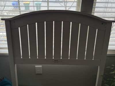 White Wood Headboard And Bed Frame Twin