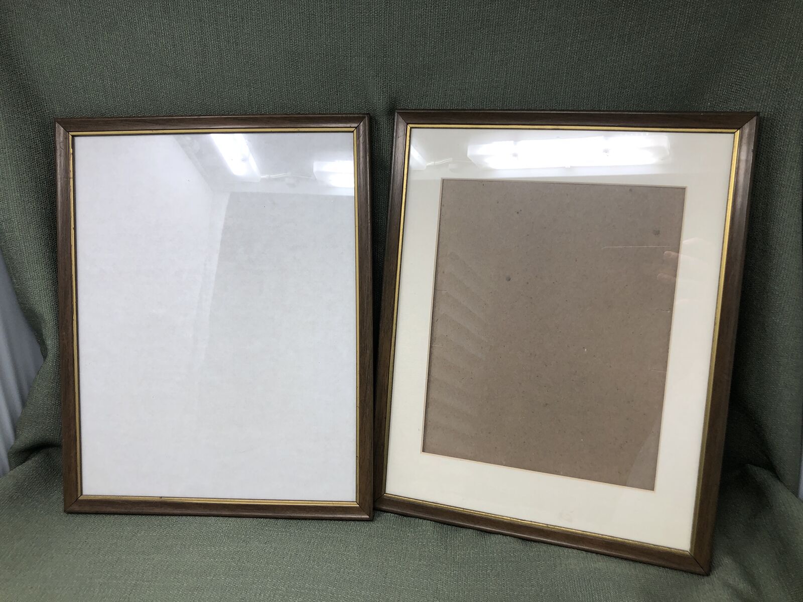 Set of 2 Wood & Gold Picture Frames (11x14")