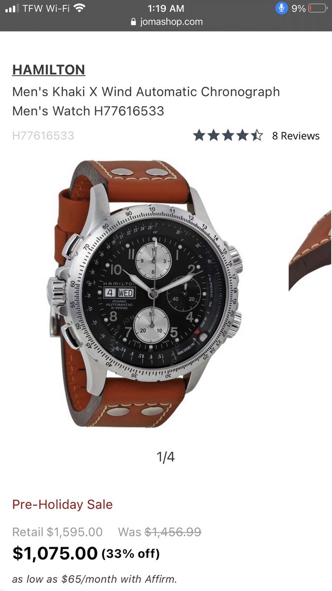 Hamilton X-Wind Chronograph PIlot Watch