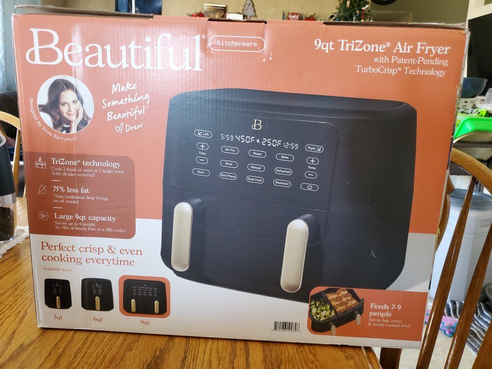 Air Fryer Beautiful  9 QT TriZone Air Fryer