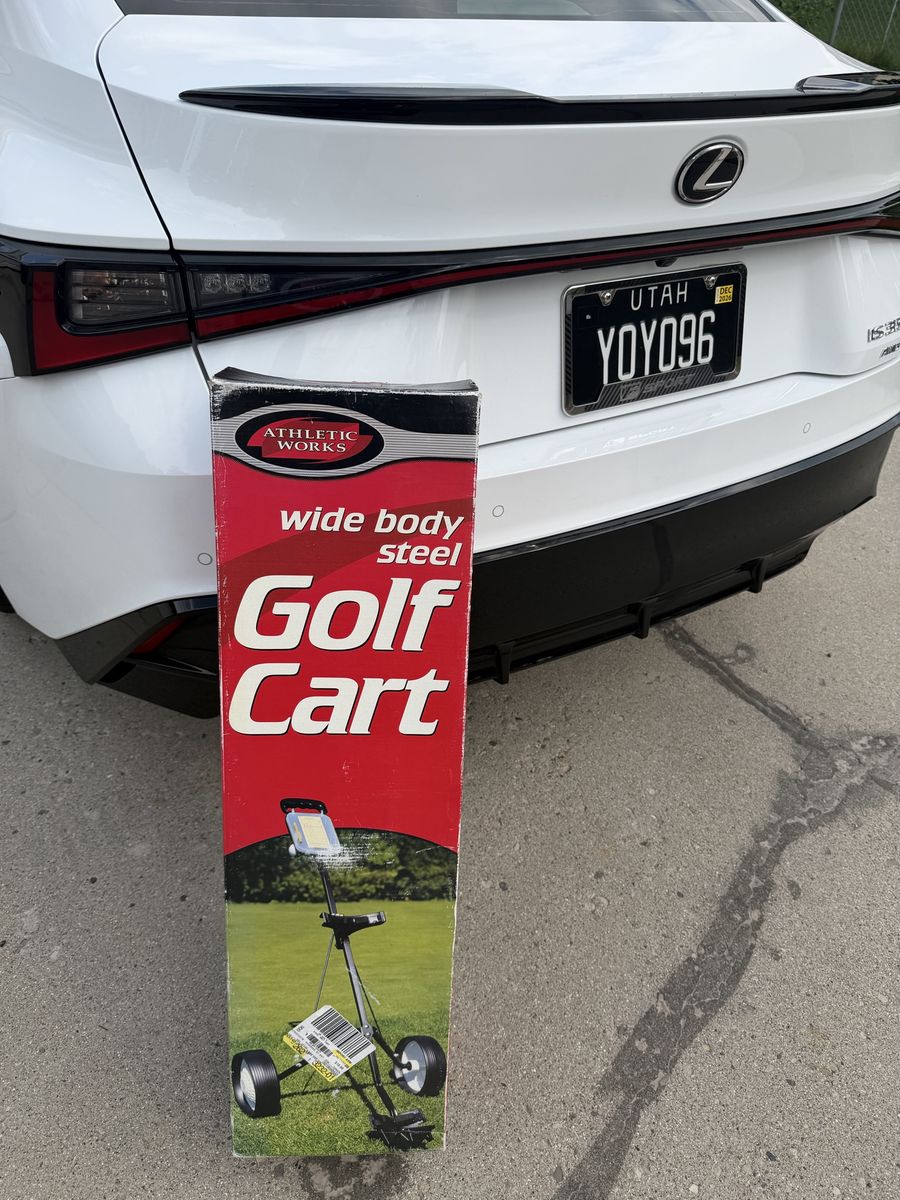 Athletic Works Wide Body Steel Golf Cart - Push/Pull, Sturdy Design, Holds Any Golf Bag