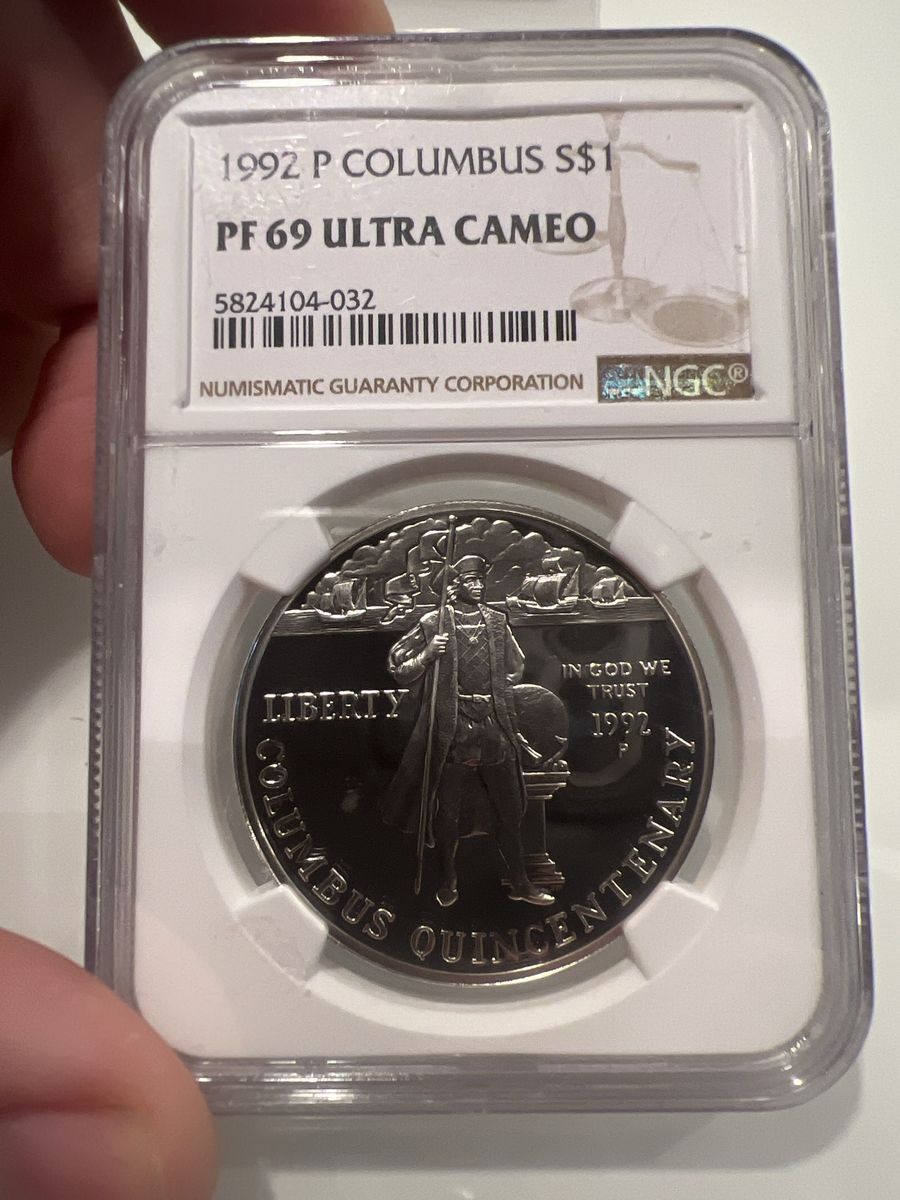 1992 P Columbus Quincentenary Silver Dollar NGC PF 69 Ultra Cameo