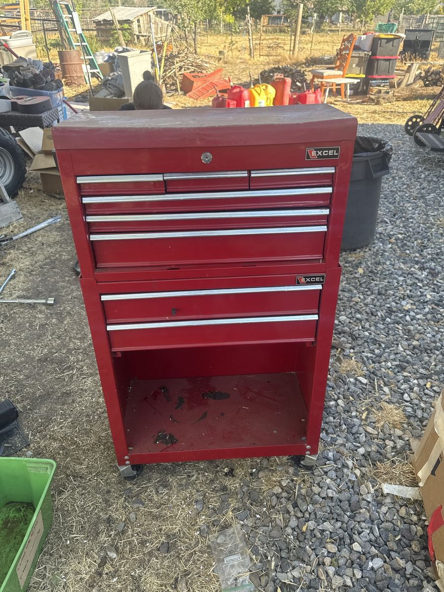 Excel Red Steel Rolling Tool Chest and Cabinet Combo