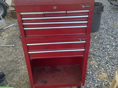 Excel Red Steel Rolling Tool Chest and Cabinet Combo