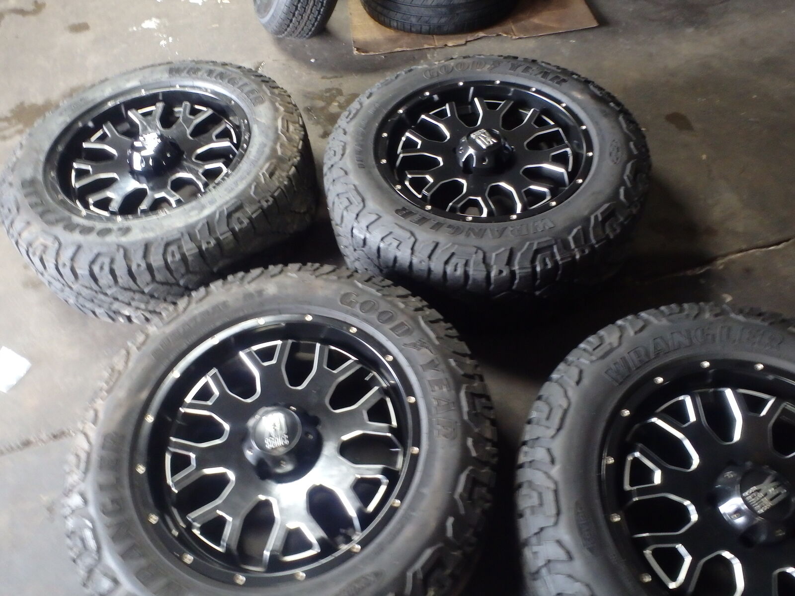 SET OF USED 20" XD SERIES 20X9 5X139-5X5.5 AND TIRES 275/65R20